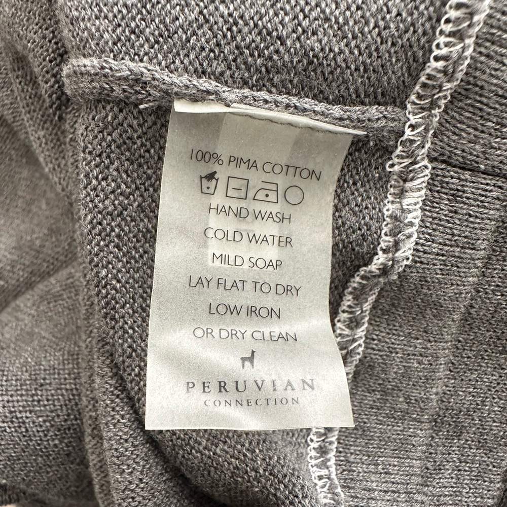 Peruvian Connection Charcoal Wide Leg Cotton Pant… - image 3